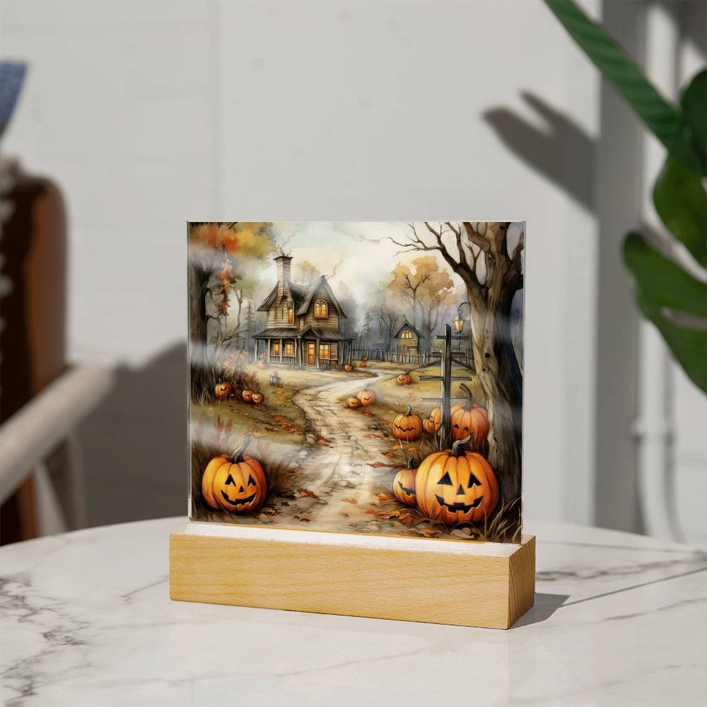 Creepy Halloween Mansion Acrylic Art