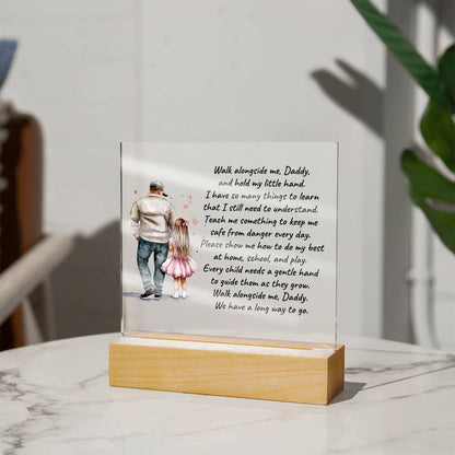 Father and Daughter Walk Alongside Me, Daddy Personalized Acrylic Plaque