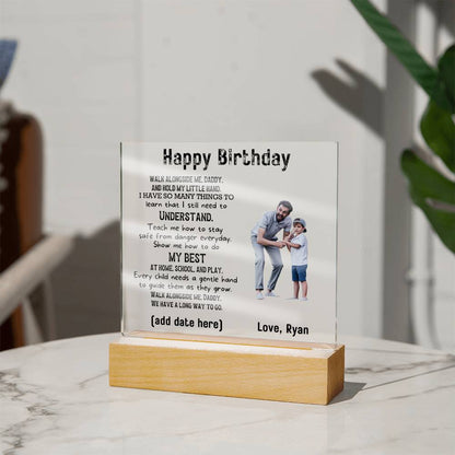 Gift for Dad Walk with Me Personalized Photo Upload Acrylic Plaque