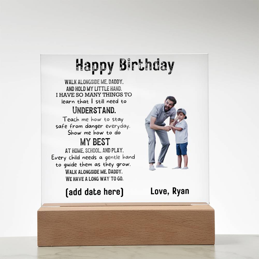 Gift for Dad Walk with Me Personalized Photo Upload Acrylic Plaque