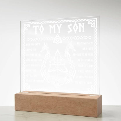 Gift for Son Inspirational Acrylic Plaque Never Give Up