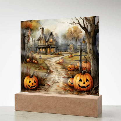 Creepy Halloween Mansion Acrylic Art