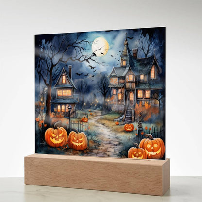 Moonlit Mansion: Spooky Acrylic Decor for Halloween Lovers