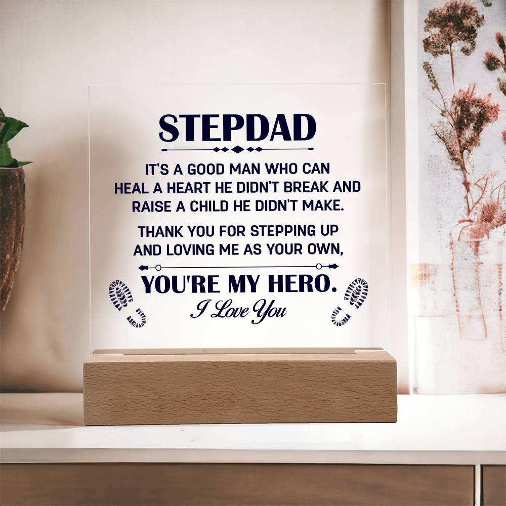 Gift for Stepdad Thank You for Stepping Up Acrylic Plaque