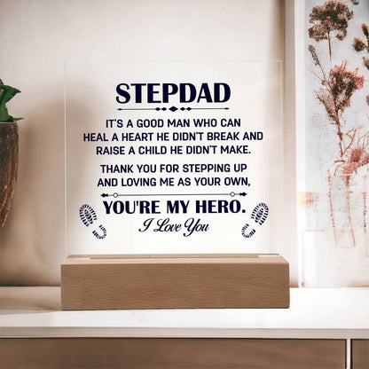 Gift for Stepdad Thank You for Stepping Up Acrylic Plaque