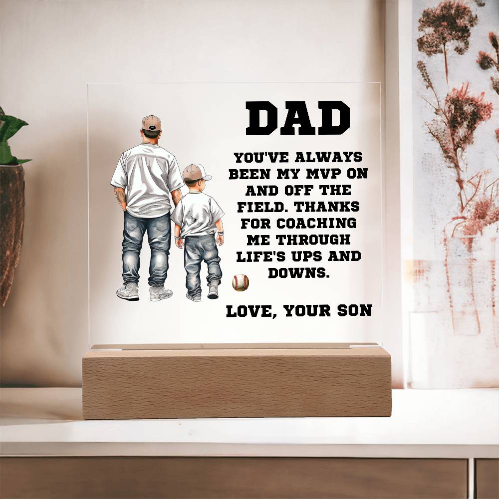 Father and Son Baseball Personalized Acrylic Plaque