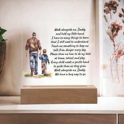 Father and Son Walk Alongside Me, Daddy Personalized Acrylic Plaque