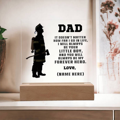 Firefighter Dad You Are My Forever Hero Personalized Acrylic Plaque