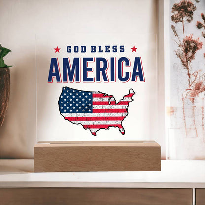 God Bless America Patriotic Acrylic Plaque