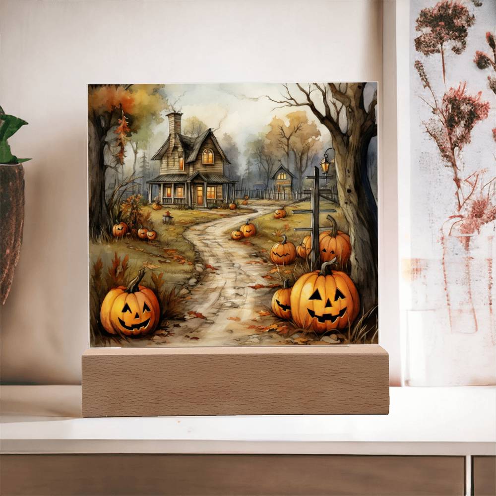 Creepy Halloween Mansion Acrylic Art