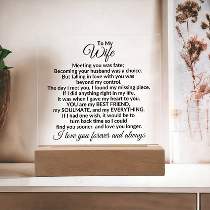 Heartfelt Gift for Wife You are My Best Friend, My Everything - Square Acrylic Plaque Personalized Birthday Anniversary Valentine Holiday