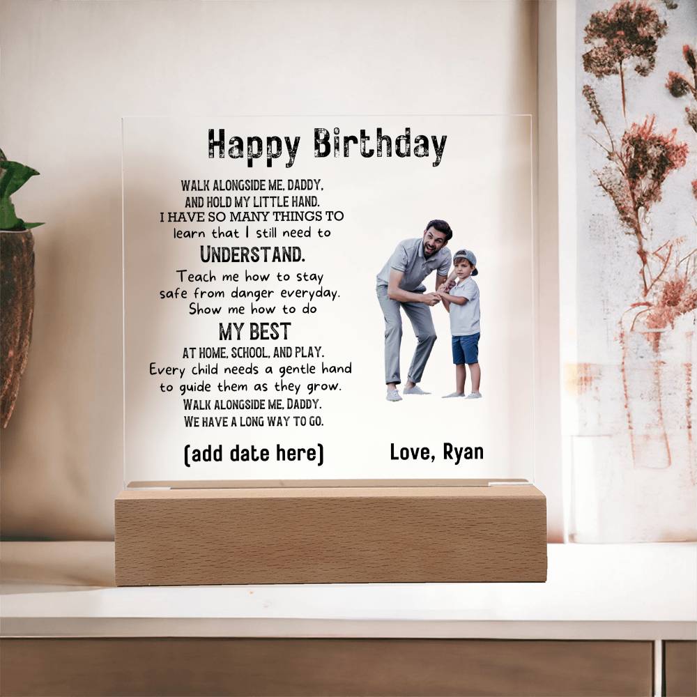 Gift for Dad Walk with Me Personalized Photo Upload Acrylic Plaque