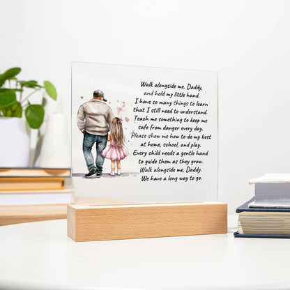 Father and Daughter Walk Alongside Me, Daddy Personalized Acrylic Plaque