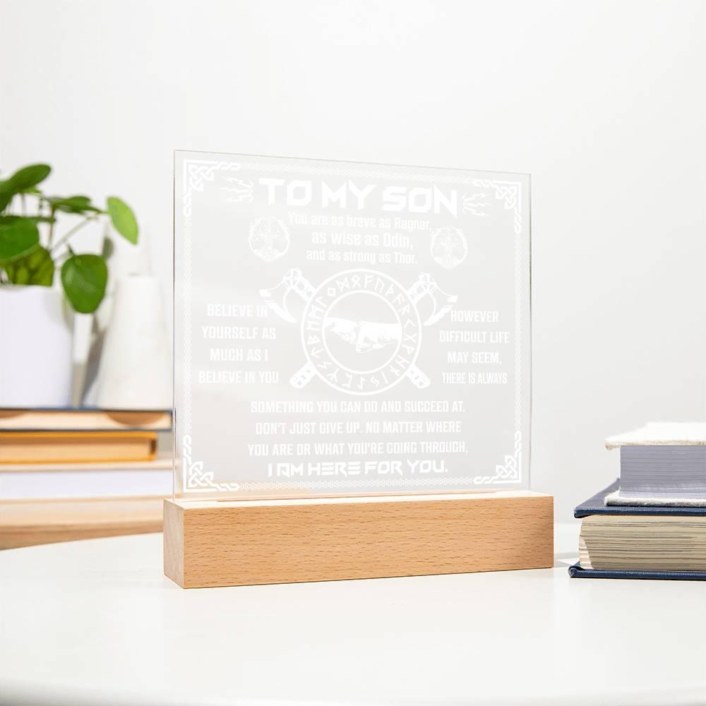 Gift for Son You are as Brave as Ragnar Inspirational Acrylic Plaque