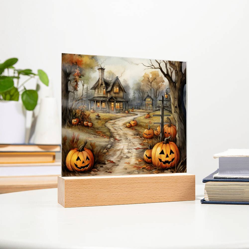 Creepy Halloween Mansion Acrylic Art