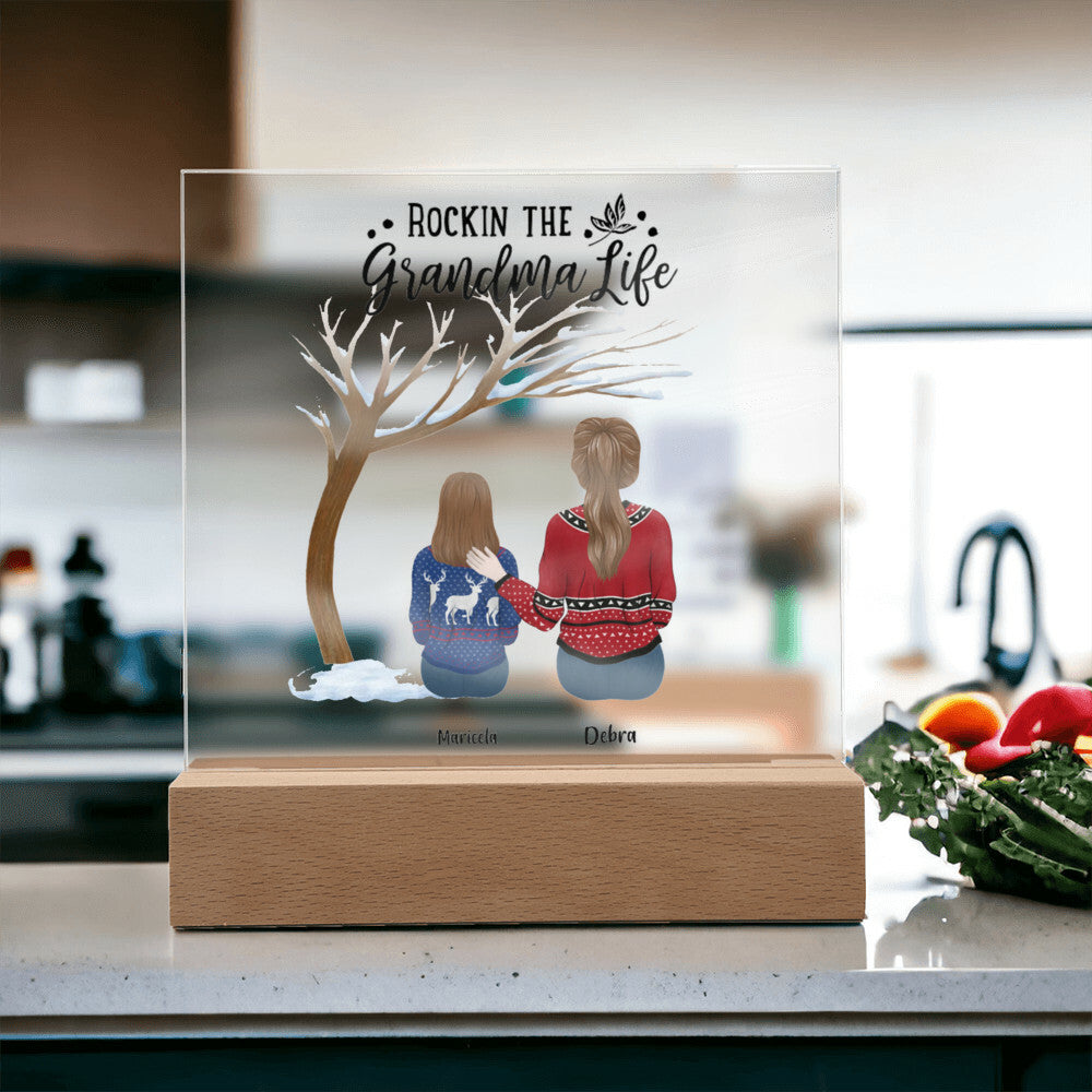 Grandma or Grandpa Gift - Rockin' the Life Custom Acrylic Plaque