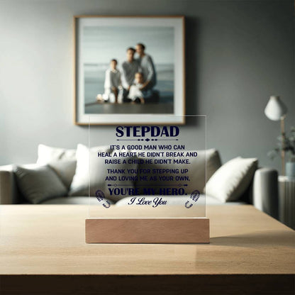 Gift for Stepdad Thank You for Stepping Up Acrylic Plaque