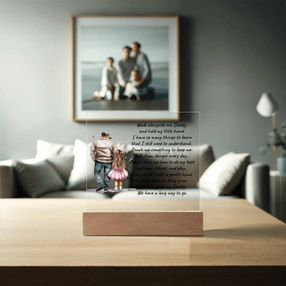 Father and Daughter Walk Alongside Me, Daddy Personalized Acrylic Plaque