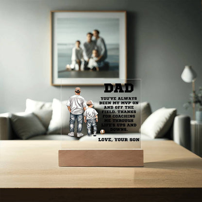 Father and Son Baseball Personalized Acrylic Plaque