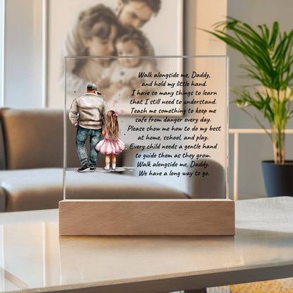 Father and Daughter Walk Alongside Me, Daddy Personalized Acrylic Plaque