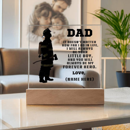 Firefighter Dad You Are My Forever Hero Personalized Acrylic Plaque