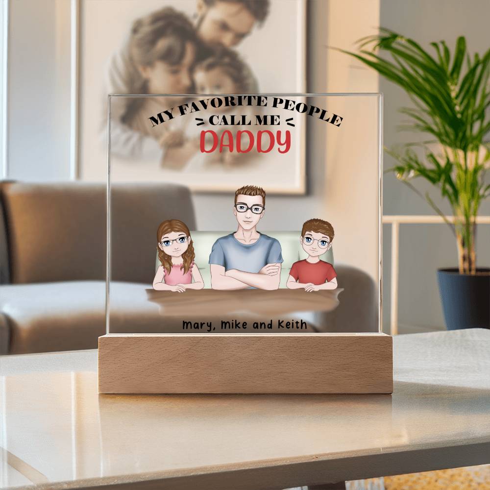 Gift for Dad from Kids Personalized Acrylic Plaque