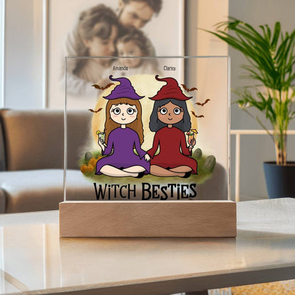 Witch Besties Personalized Best Friends Halloween Acrylic Plaque