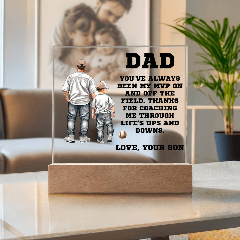 Father and Son Baseball Personalized Acrylic Plaque