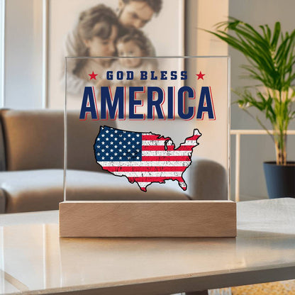 God Bless America Patriotic Acrylic Plaque