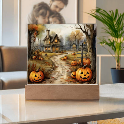 Creepy Halloween Mansion Acrylic Art