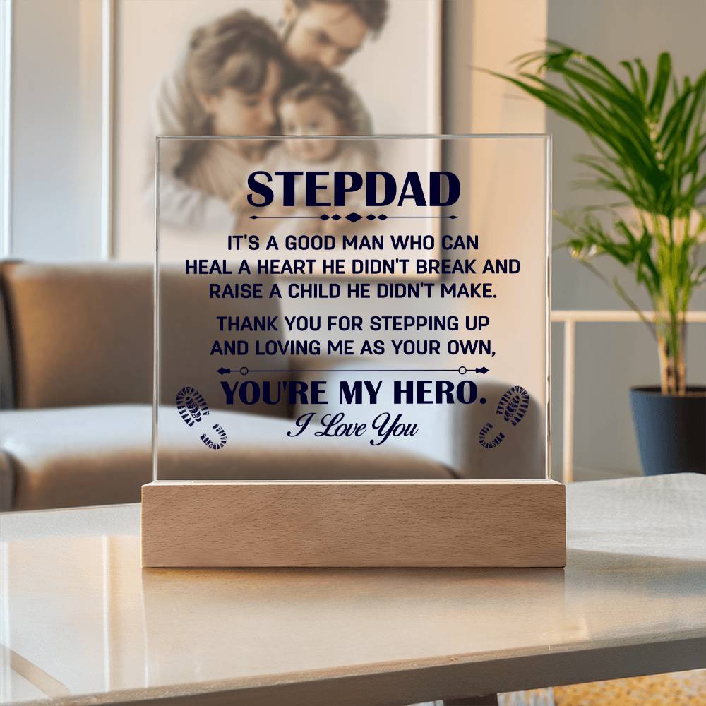 Gift for Stepdad Thank You for Stepping Up Acrylic Plaque