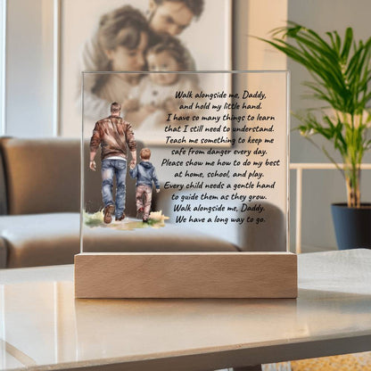 Father and Son Walk Alongside Me, Daddy Personalized Acrylic Plaque