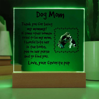 Funny Dog Mom Custom Photo Upload Acrylic Plaque