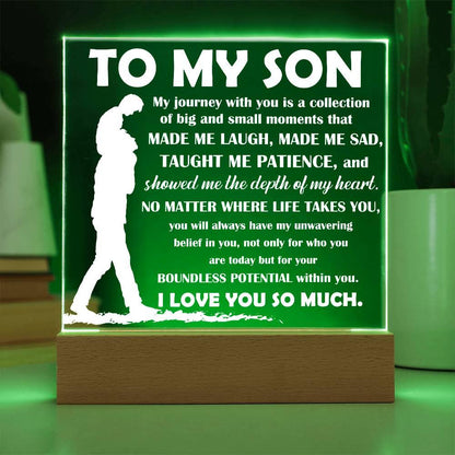 To My Son Inspirational Acrylic Plaque My Journey with You