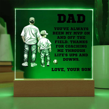 Father and Son Baseball Personalized Acrylic Plaque