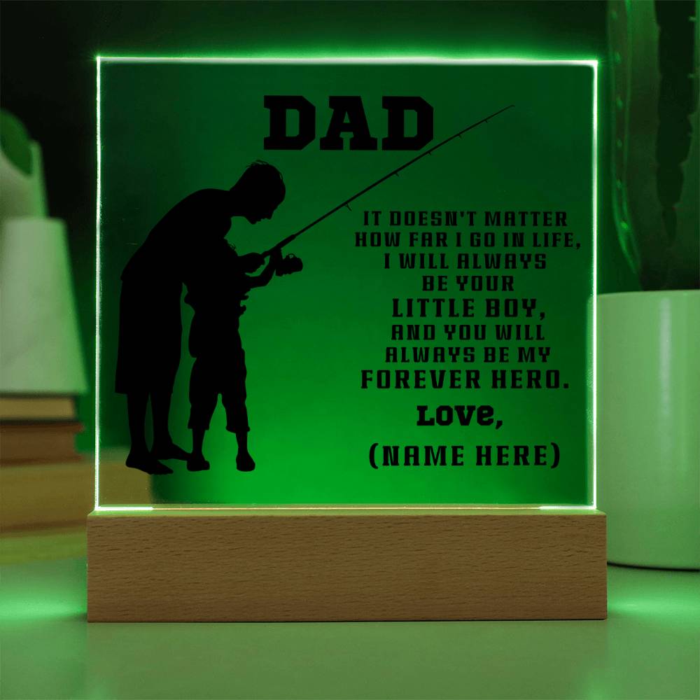 Fisherman Dad Personalized Acrylic Plaque