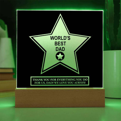 Gift For Dad - World's Best Dad Award Acrylic Plaque