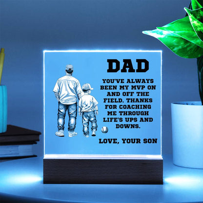 Father and Son Baseball Personalized Acrylic Plaque