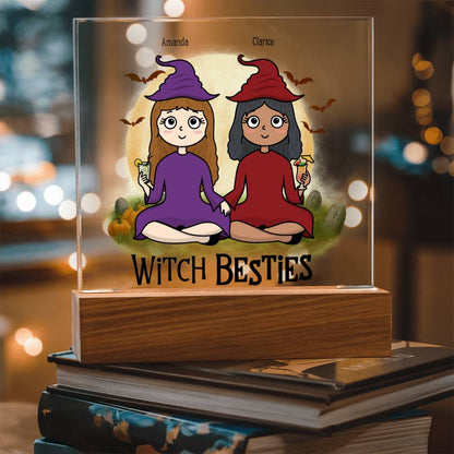 Witch Besties Personalized Best Friends Halloween Acrylic Plaque