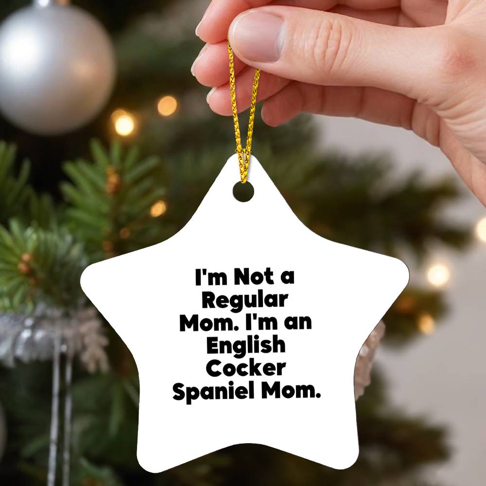 Cocker Spaniel Dog Mom Star Ornament