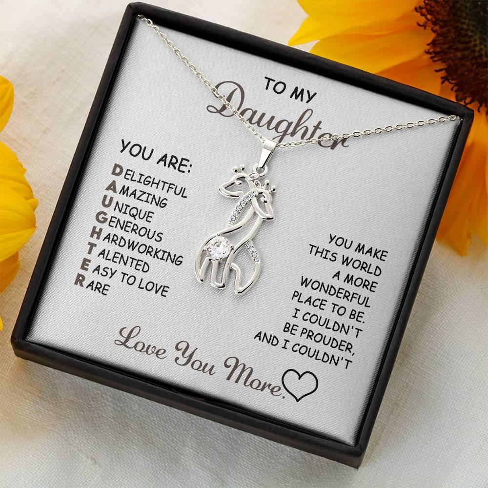 Daughter Birthday Graduation Christmas Gift - Wonderful Place To Be Giraffe Pendant Necklace