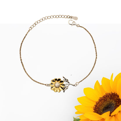 Aunt Sunflower Bracelet, Motivational Birthday Gifts- To My Aunt Life is learning to dance in the rain, finding good in each day. I'm always with you - Mallard Moon Gift Shop