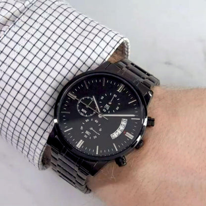 Gift for Dad - My Storyteller - Black Chronograph Watch