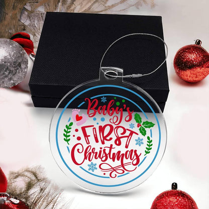 Baby's First Christmas Acrylic Keepsake Ornament - Mallard Moon Gift Shop