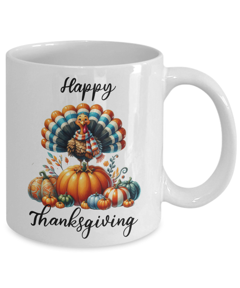 Happy Thanksgiving Ceramic Mug – Perfect for Holiday Cheer!