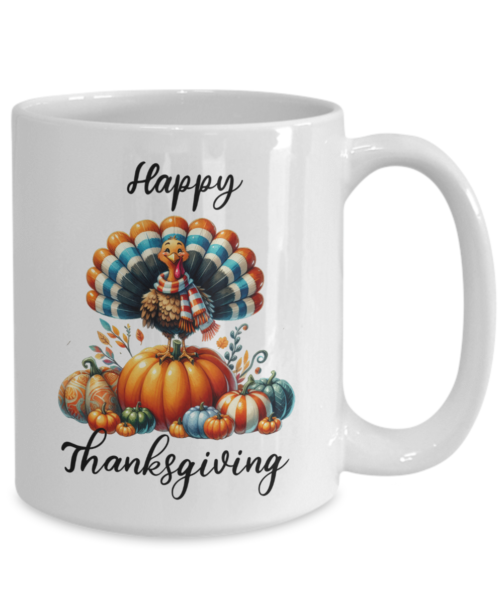 Happy Thanksgiving Ceramic Mug – Perfect for Holiday Cheer!