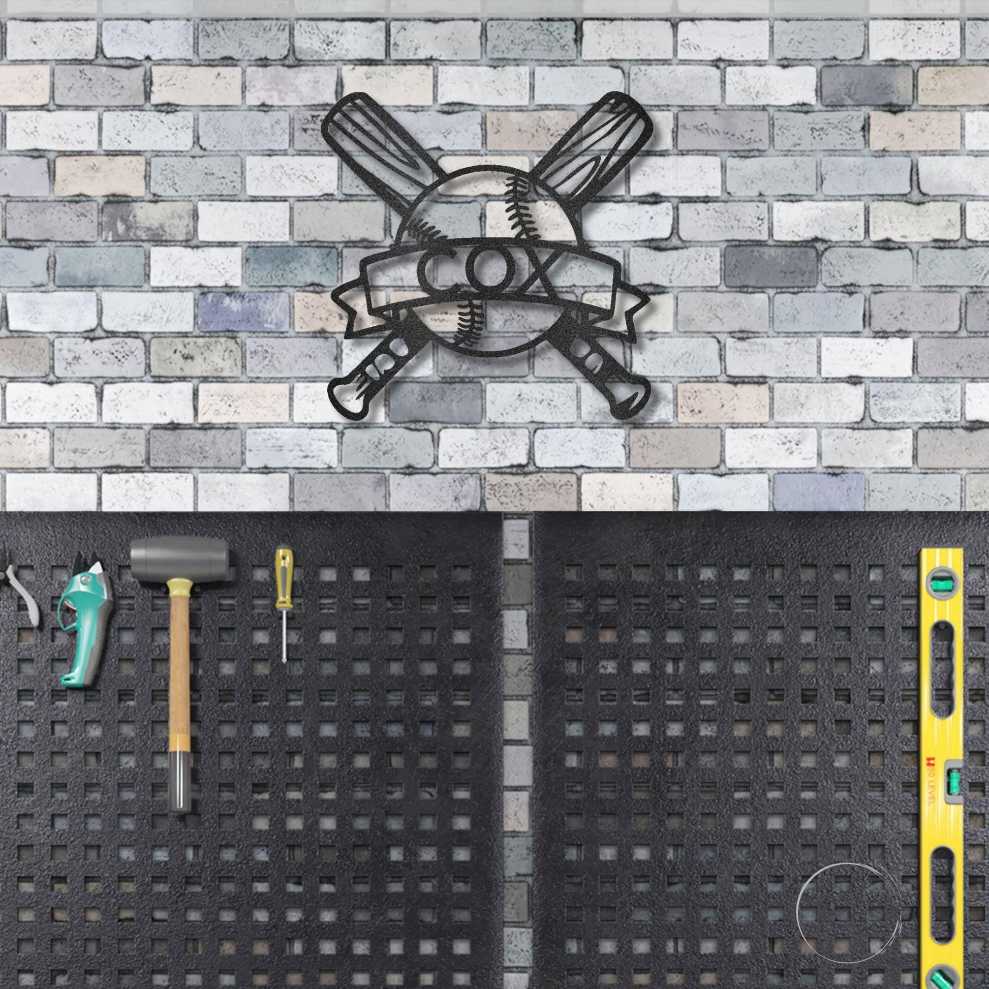 Baseball Bats and Balls Personalized Name Metal Art Wall Sign - Mallard Moon Gift Shop