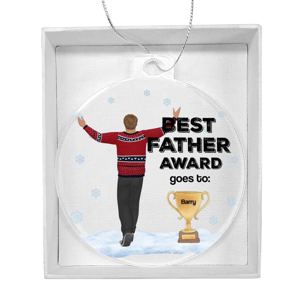 Best Father Personalized Acrylic Keepsake Ornament - Mallard Moon Gift Shop