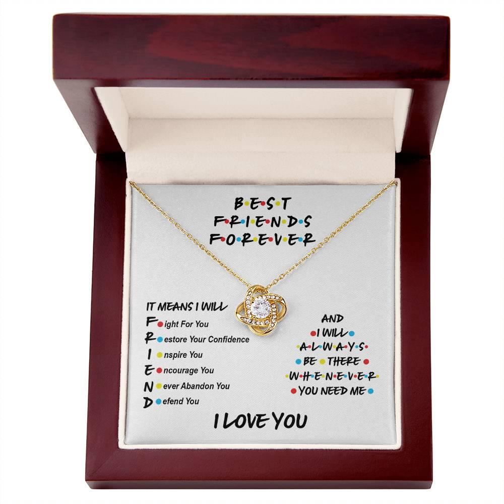 Best Friends Will Always Be There Love Knot Pendant Necklace - Mallard Moon Gift Shop
