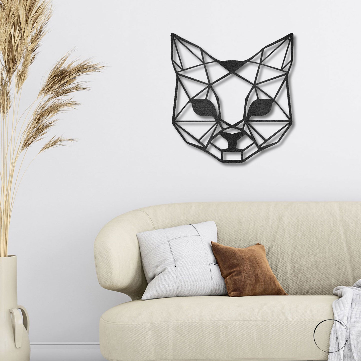 Cat Geometric Indoor Outdoor Steel Wall Sign